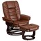 Emma and Oliver Multi-Position Stitched Recliner & Ottoman with Swivel Base